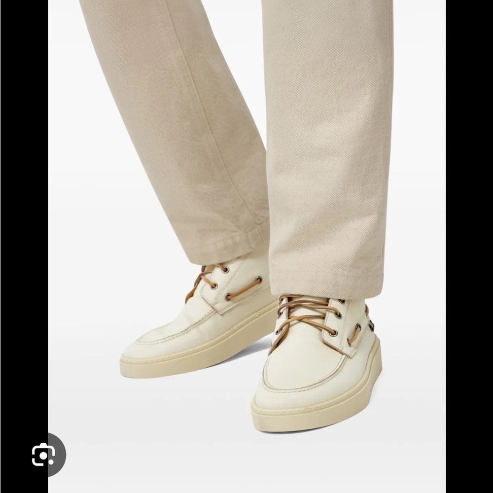 Boggi Milano Cream Boat Shoes for Men